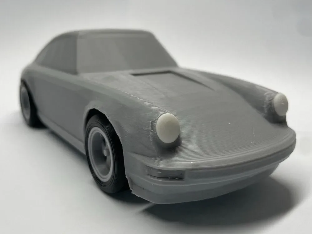 Porsche 911 Plastic Model Kit Unassembled Unpainted White Car Parts on Sprue